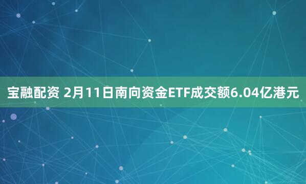 宝融配资 2月11日南向资金ETF成交额6.04亿港元